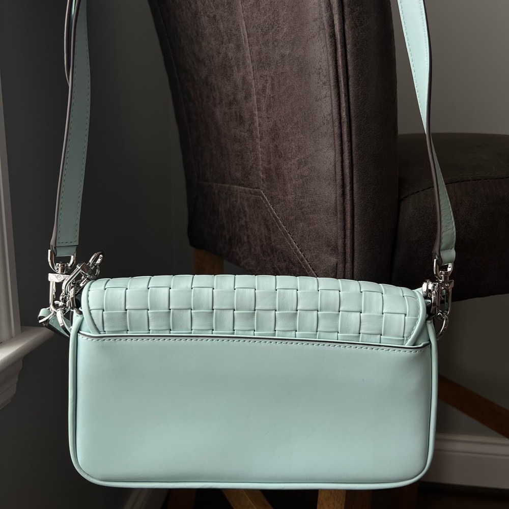 Michael Kors MK Bradshaw Small Woven Leather Convertible Shoulder Bag/Crossbody - Picture 8 of 16